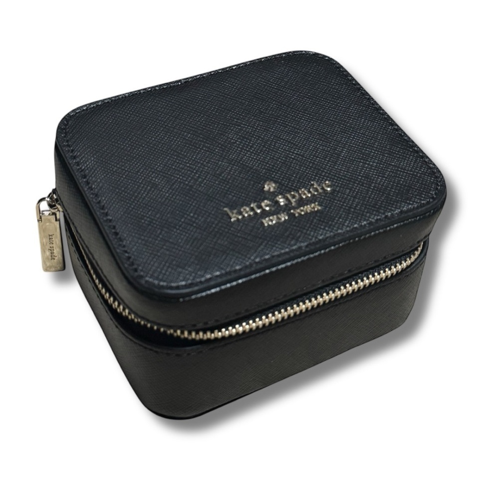 KATE SPADE Staci Travel Jewelry Box, Saffiano Leather, Black - Picture 1 of 4